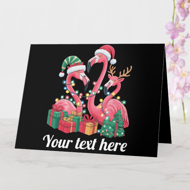 Jul Handflatan Flamingo Personlig Julafton Ljus Kort (Orkide)