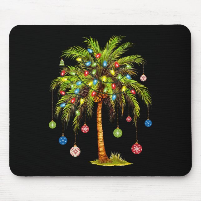 Jul Handflatan Träd Light Hawaiian Tropical Julaft Musmatta (Framsidan)
