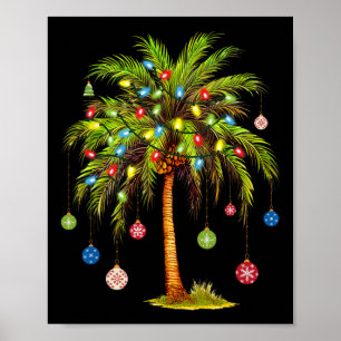 Jul Handflatan Träd Light Hawaiian Tropical Julaft Poster