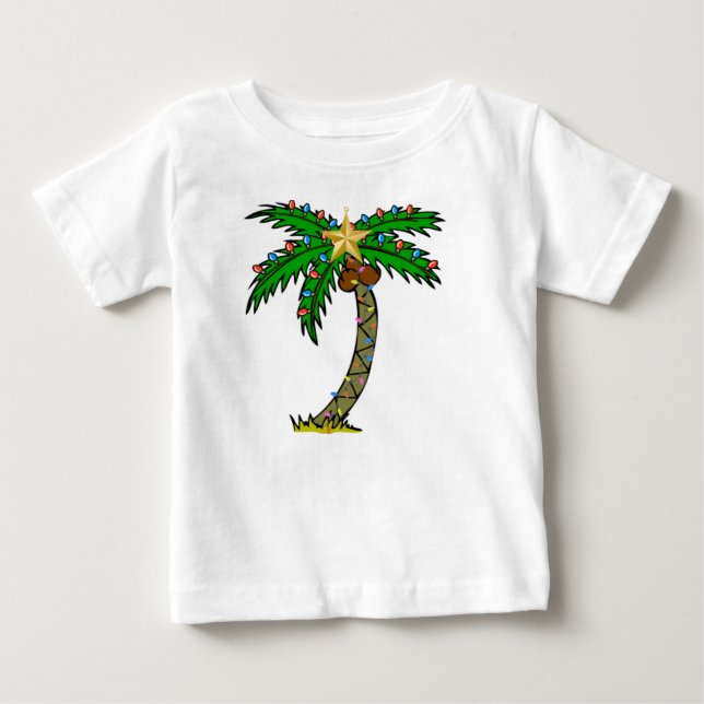 Jul Handflatan Träd Shirt T Shirt (Framsida)