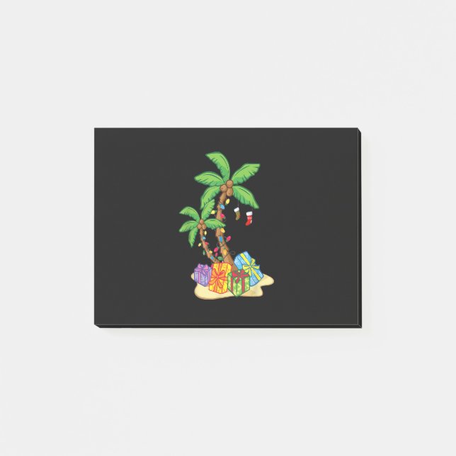 Jul Handflatan Träd Tropical Julafton Coconut Ljus Post-it Block (Framsida)