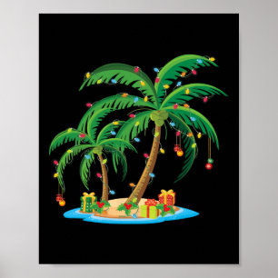 Jul Handflatan Träd Tropical Julafton Gift Coconut Poster