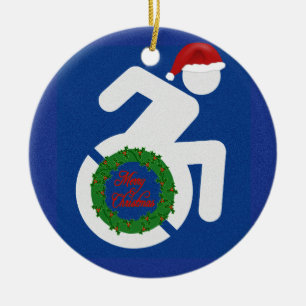 Jul handikappad julgransprydnad keramik