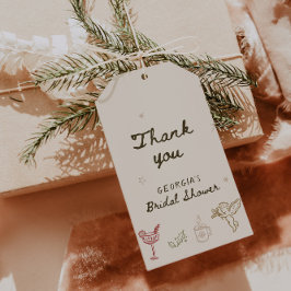 Jul Handritad Bröllopsdusch Presentetikett