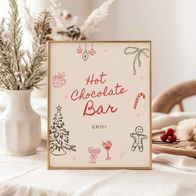Jul Handritad Varm Choklad Bar Poster (Skapare uppladdad)