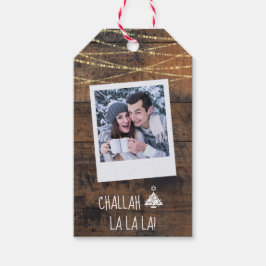 Jul + Hanukkah Chrismukah 2-sidigt foto Presentetikett