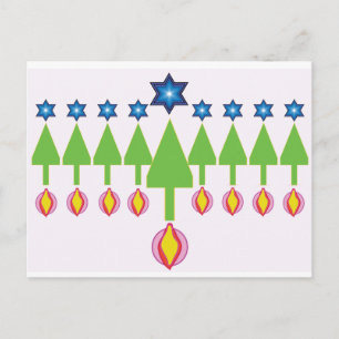 Jul Hanukkah Chrismukkah-kort Helg Vykort