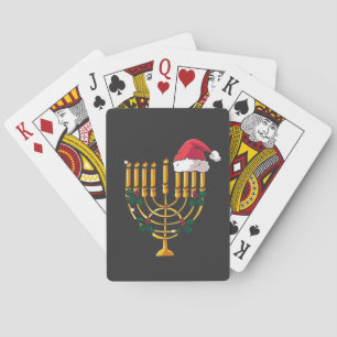 Jul Hanukkah Judisk Tomte Menorah Casinokort