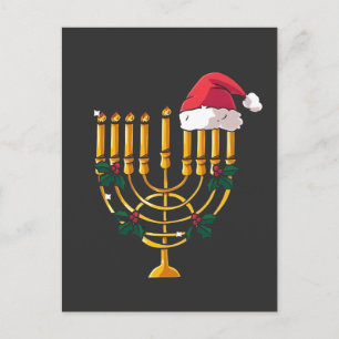 Jul Hanukkah Judisk Tomte Menorah Inbjudan Vykort