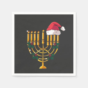 Jul Hanukkah Judisk Tomte Menorah Pappersservett