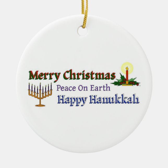 Jul Hanukkah Julgransprydnad Keramik (Framsidan)
