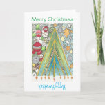 Jul-/Hanukkah kort (julen upp)<br><div class="desc">Önska vänner och familjen en lyckliga Hanukristmas och Christmukkah med detta hand plockadekort som firar båda helgdagar.</div>