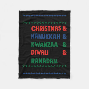 Jul Hanukkah Kwanzaa Diwali Ramadan Funny Ug Fleecefilt