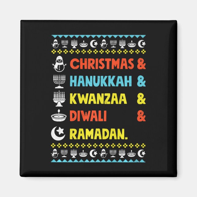 Jul Hanukkah Kwanzaa Diwali Ramadan Funny Ug Magnet (Framsidan)