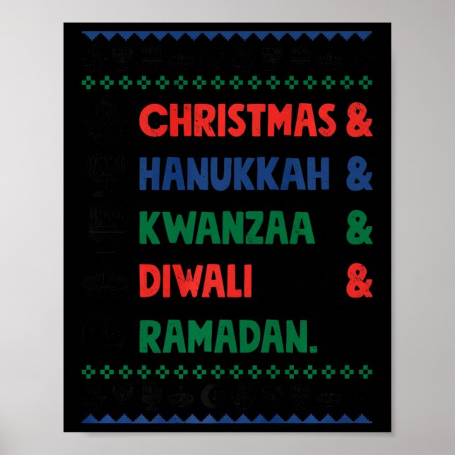 Jul Hanukkah Kwanzaa Diwali Ramadan Funny Ug Poster (Framsidan)