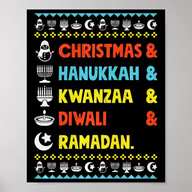 Jul Hanukkah Kwanzaa Diwali Ramadan Funny Ug Poster (Framsidan)