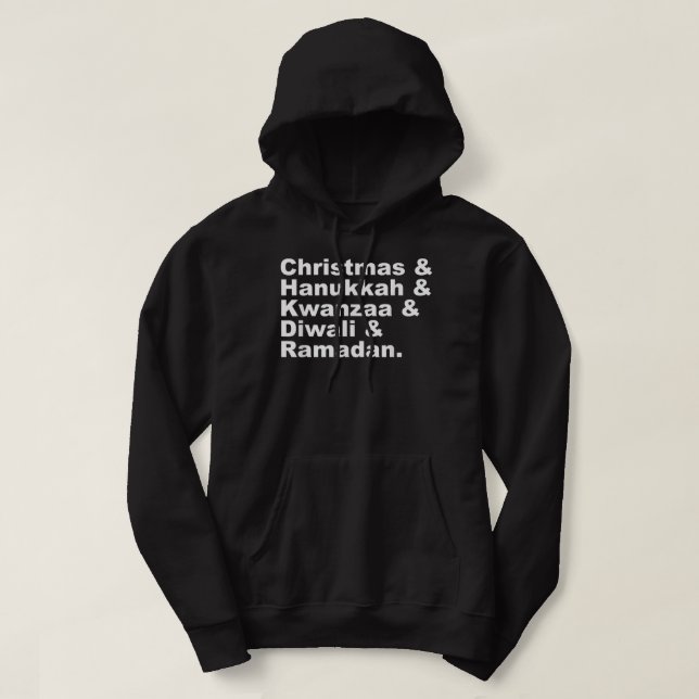 Jul Hanukkah Kwanzaa Diwali Ramadan Helgdag Hoodie (Design framsida)