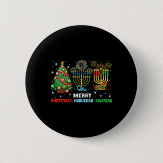 Jul Hanukkah Kwanzaa Glad helg Matching Knapp