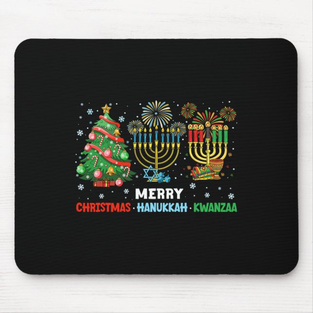 Jul Hanukkah Kwanzaa Glad helg Matching Musmatta (Framsidan)
