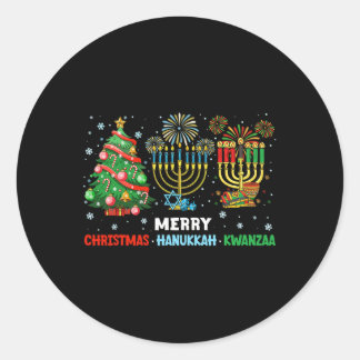 Jul Hanukkah Kwanzaa Glad helg Matching Runt Klistermärke