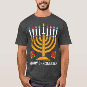 Jul Hanukkah Menorah Merry Chrismukah T Shirt