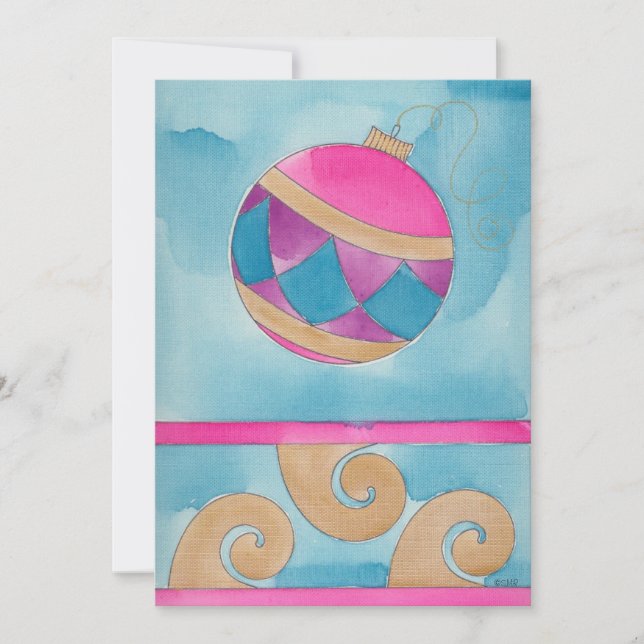 Jul Harlequin Ornament - Flat julkort Meddelande (Framsida)