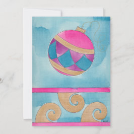 Jul Harlequin Ornament - Flat julkort Meddelande