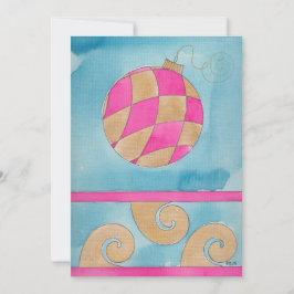 Jul Harlequin Ornament - Flat julkort Meddelande