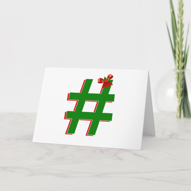 #Jul #HASHTAG - Hash Märkre Symbol Helgkort (Framsida)