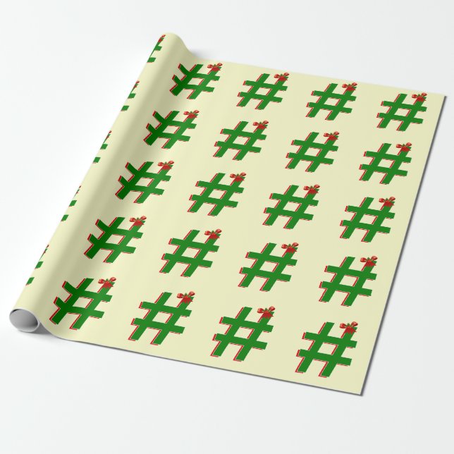 #Jul #HASHTAG - Hash Märkre Symbol Presentpapper (Utrullad)
