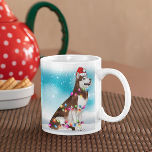 Jul Hat God jul Siberian husky Älskare Kaffemugg