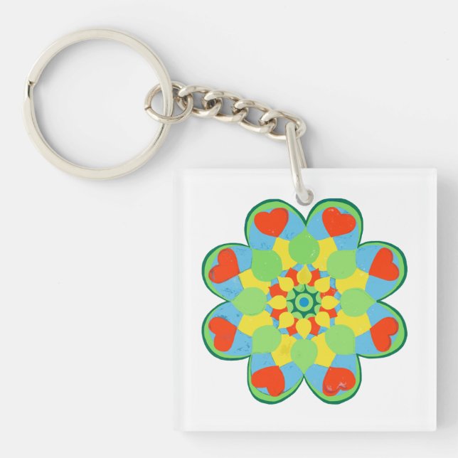 Jul Heart Mandala Keychain (Framsidan)