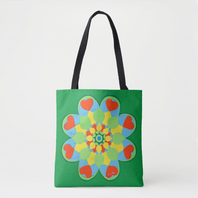 jul Heart Mandala Tygkasse (Framsida)
