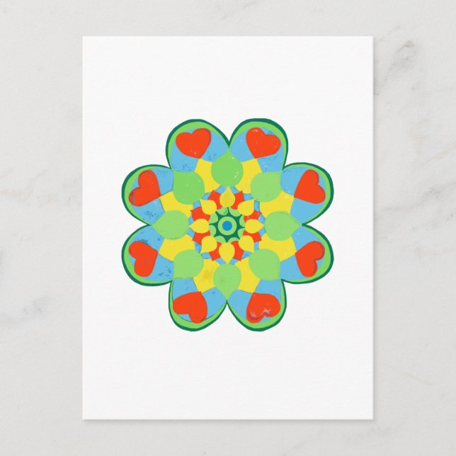 jul Heart Mandala Vykort (Framsida)