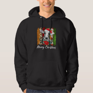 Jul Heifer Santa Hat jul Ljus Cow Hoodie