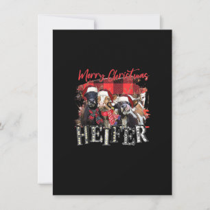 Jul Heifer Santa Hat jul Ljus Cow Lo Inbjudningar