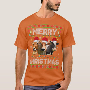 Jul Heifer Santa Hat jul Ljus Cow Lo T Shirt