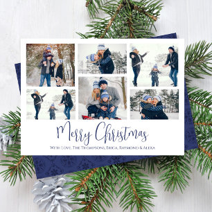 Jul Helgdag 6 Sex Fotoflottan Blue Snowflake Julkort