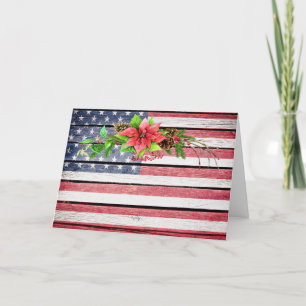 Jul/Helgdag American Wood Image Flagga 8 Helgkort