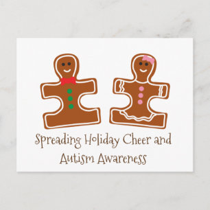 Jul Helgdag Autism Awareness Puzzle Cookies Helg Vykort