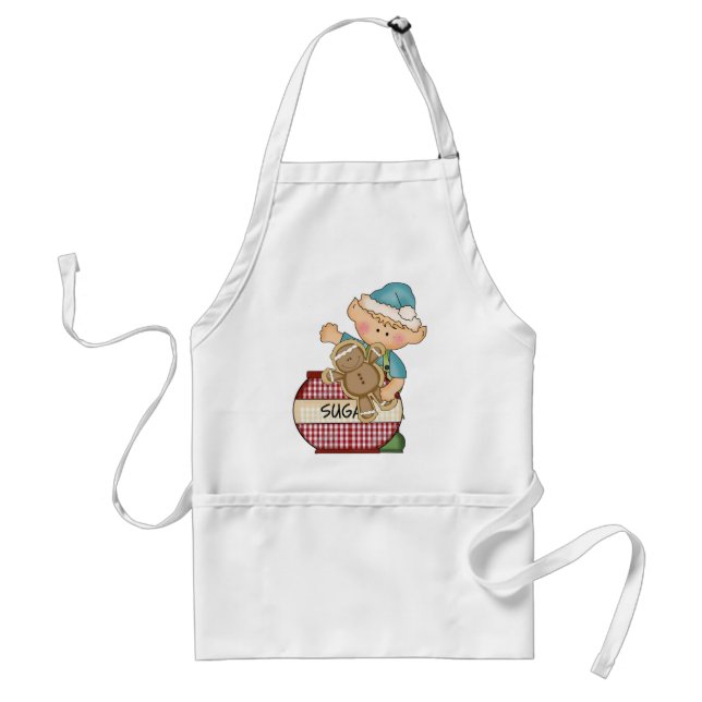 Jul Helgdag Baking Elf apron Förkläde (Framsidan)
