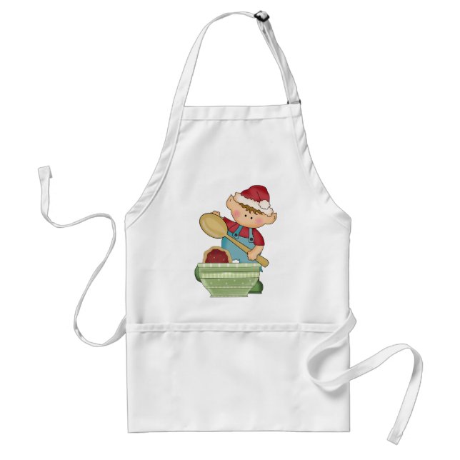 Jul Helgdag Baking Elf apron Förkläde (Framsidan)