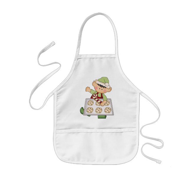 Jul Helgdag Baking Elf-barn apron Barnförkläde (Framsidan)
