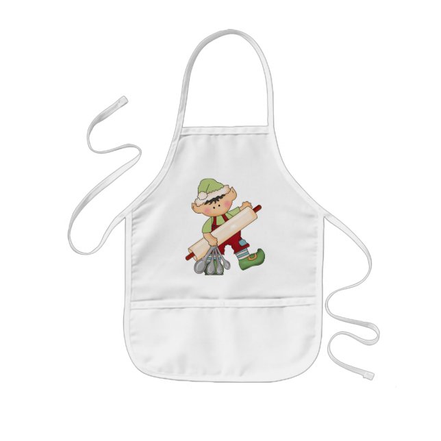 Jul Helgdag Baking Elf-barn apron Barnförkläde (Framsidan)