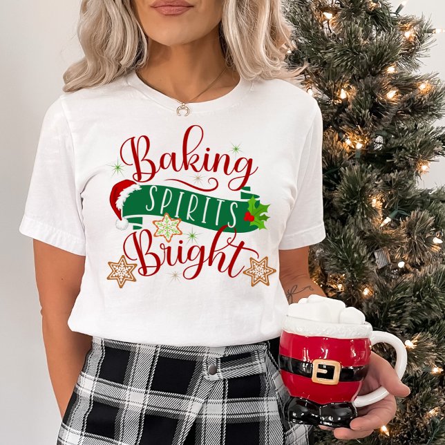 Jul Helgdag Baking Spirits Bright Festive T Shirt (Christmas Holiday Baking Spirits Bright Festive T-Shirt)