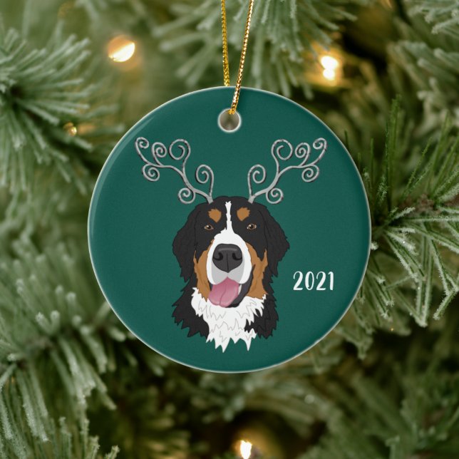 Jul Helgdag Bernese Mountain Hund  Julgransprydnad Keramik (Träd)