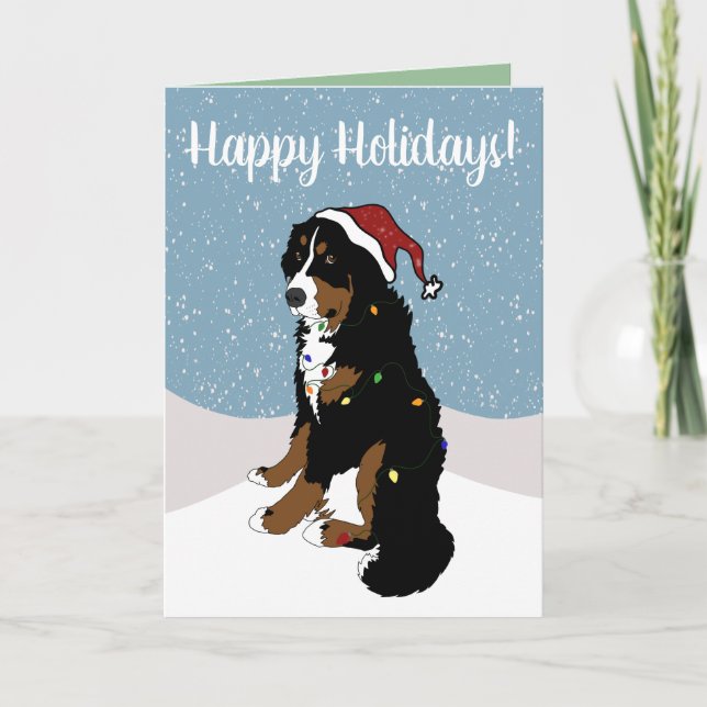 Jul Helgdag Bernese Mountain Hund Kort (Framsida)