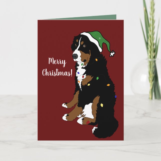 Jul Helgdag Bernese Mountain Hund Kort (Framsida)