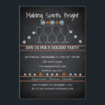 Jul-Helgdag Black Chalkboard Snowflake Party Inbjudningar<br><div class="desc">Det här är ett vackert julkort till Helgdag Black Chalkboard Snowflake Party Family Party.</div>