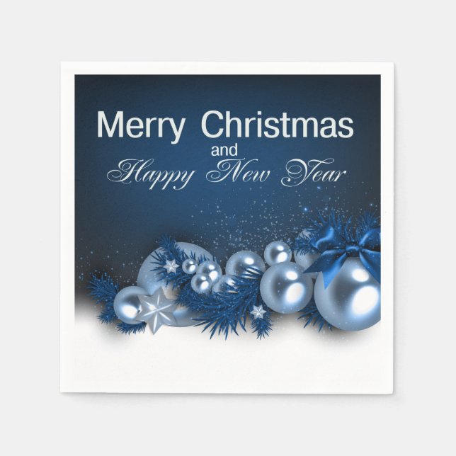 Jul Helgdag Blue Pearl 1-design Pappersservett (Framsidan)